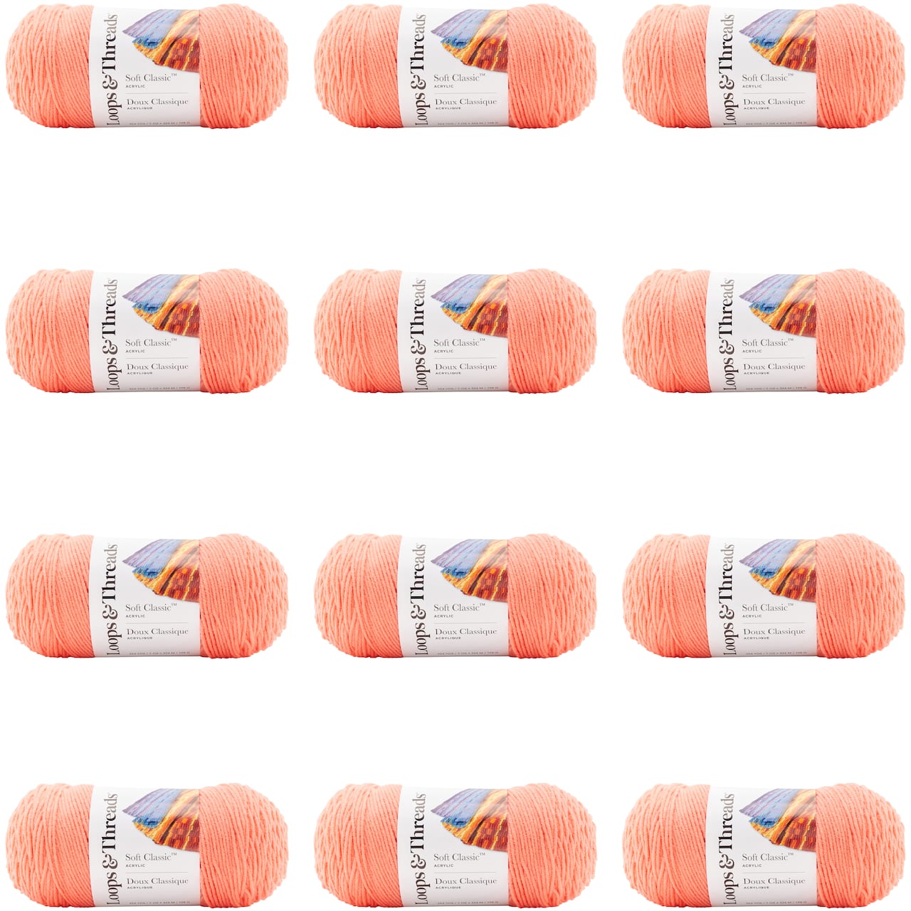 12 Pack: Soft Classic™ Solid Yarn by Loops & Threads®